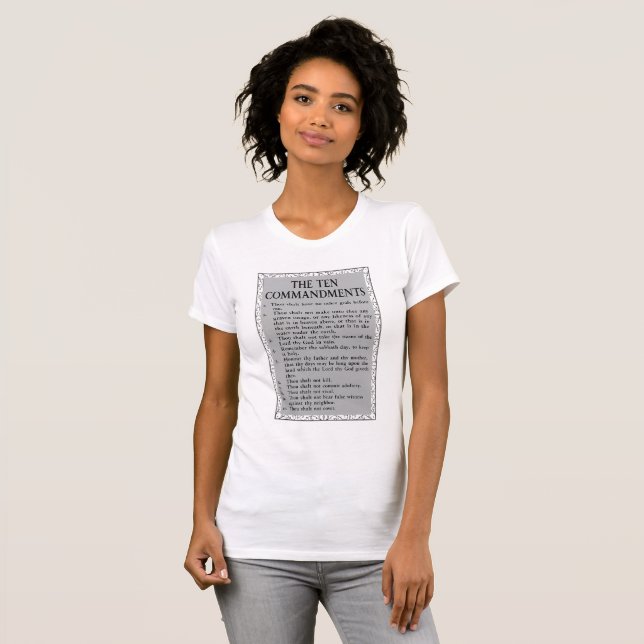 De tio budskapen Bible Women's T Shirt (Hel framsida)