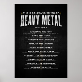De tio budskapen från den tunga Metall Poster