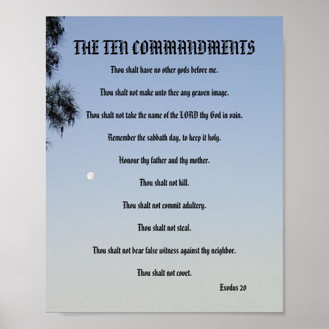 De tio budskapen - Gräs Måne Poster (Framsidan)