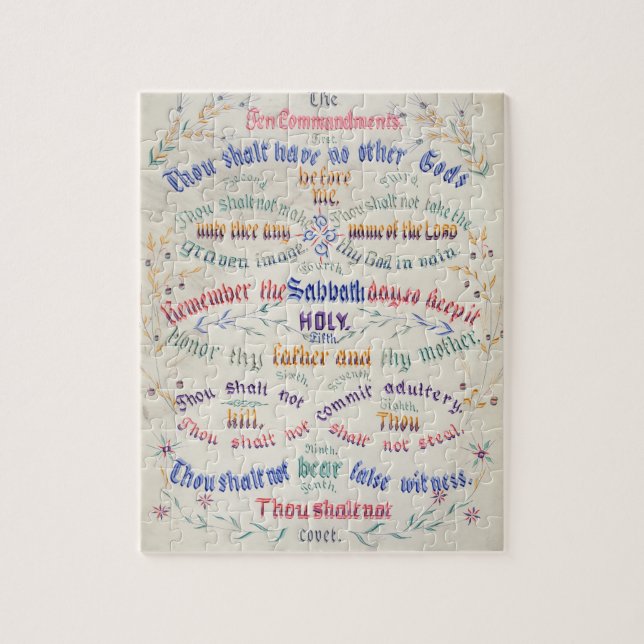 "De tio budskapen"-pusslet Pussel (Vertikal)