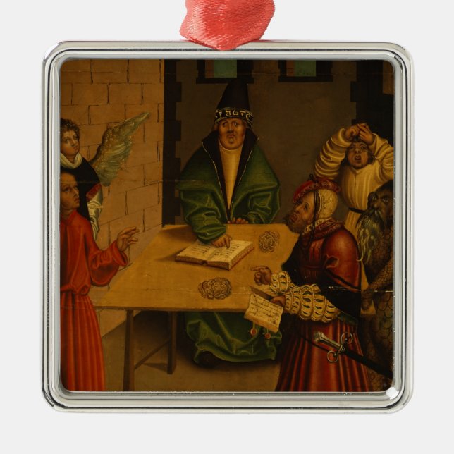 De tio commandmentsna, 1516 julgransprydnad metall (Framsidan)