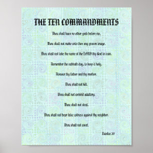 De tio commandmentsna - grönaktig vridningaffisch poster
