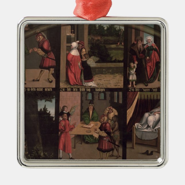 De tio commandmentsna julgransprydnad metall (Framsidan)