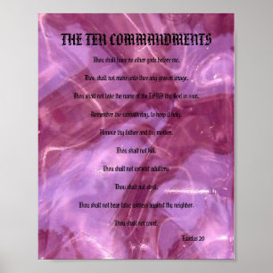 De tio commandmentsna - rosa exponeringsglas poster