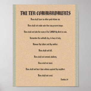 De tio commandmentsna - stenkolonnaffisch poster