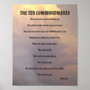 De tio commandmentsna - vädermolnaffisch poster