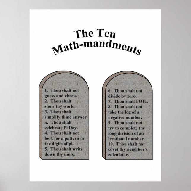De tio matematiska mandaten poster (Framsidan)