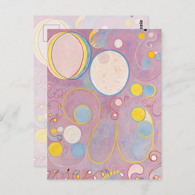 De tio största, grupp IV, nr 8 av Hilma af Klint Vykort (Fram/baksida)