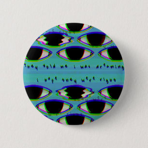 De tittar på - Glitched Dreamcore Pin Knapp