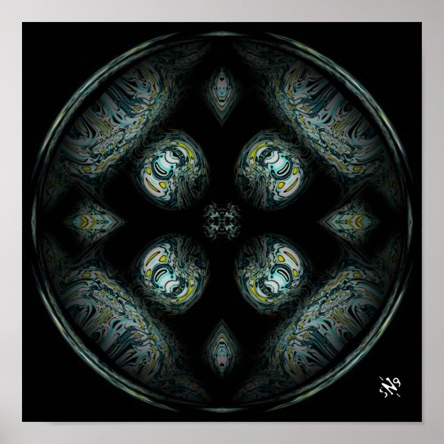 De tittar på oss ovanifrån (gud/utomjordingsliknan poster (Framsidan)