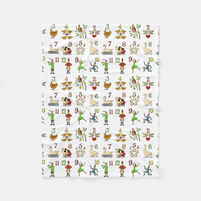 De tolv dagarna av jul fleecefilt (Framsidan)