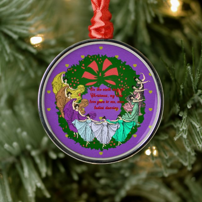 De tolv dagarna av julsamlingen: dag nio julgransprydnad metall (Träd)