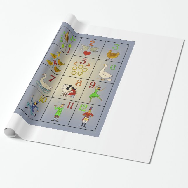 De tolv dagarna av julsångaffischen presentpapper (Utrullad)