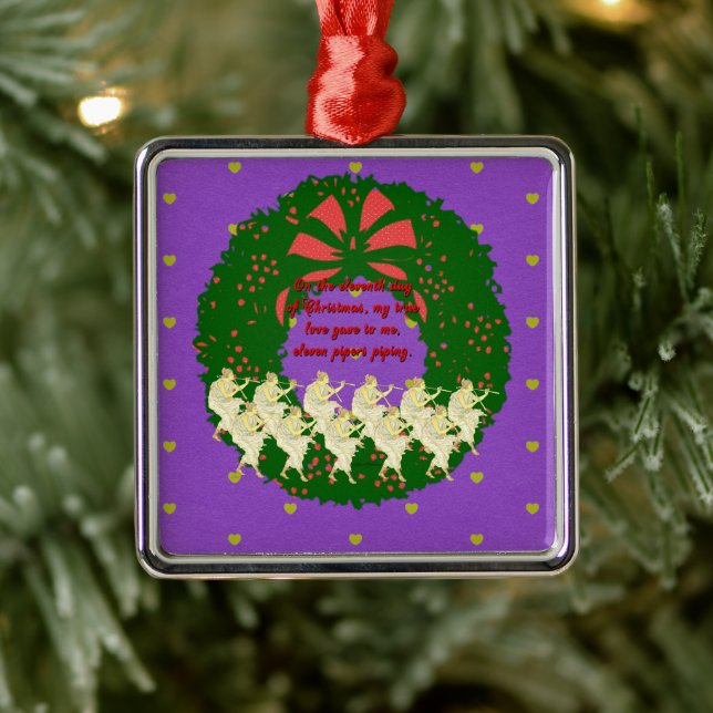 De tolv juldagarna: dag 11 julgransprydnad metall (Träd)