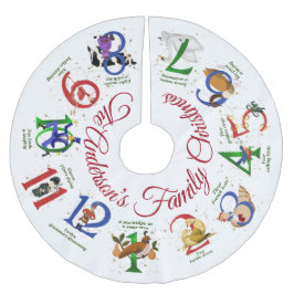 De tolv juldagarna julgransmatta borstad polyester