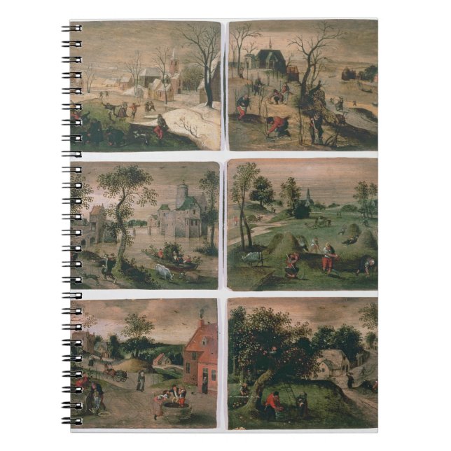 De tolv månaderna av året: Januari Februari, Anteckningsbok Med Spiral (Framsidan)