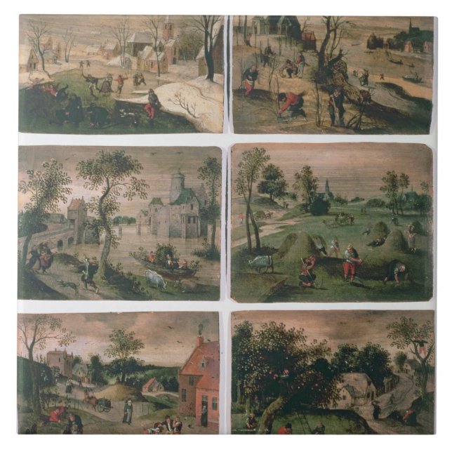 De tolv månaderna av året: Januari Februari, Kakelplatta (Framsidan)