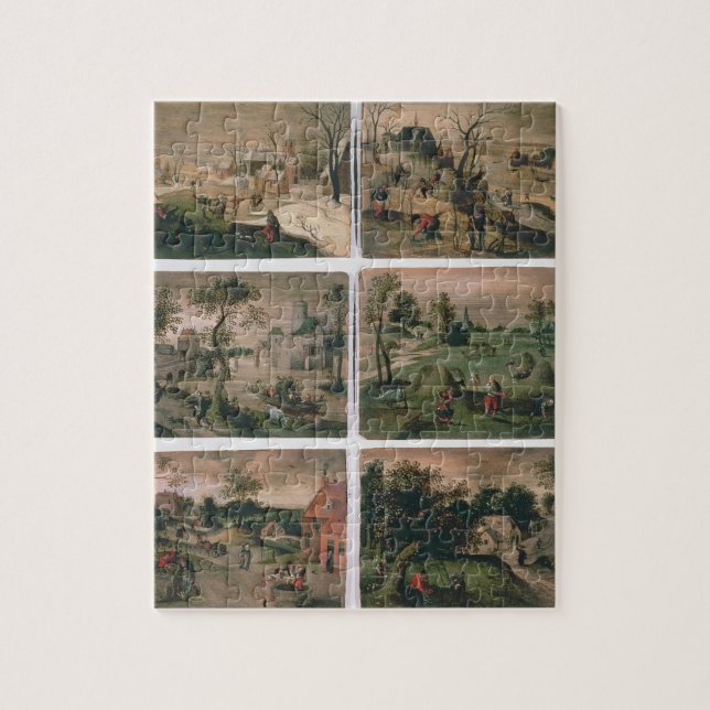 De tolv månaderna av året: Januari Februari, Pussel (Vertikal)