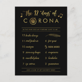 De tolv nyaste dagarna i Corona | Guld-julsvart Helg Vykort