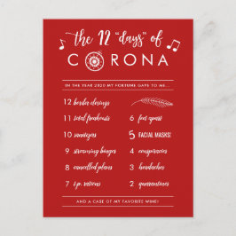 De tolv nyaste dagarna i Corona | Modern White Red Helg Vykort