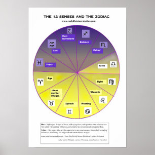 De tolv sinnena och zodiaken poster