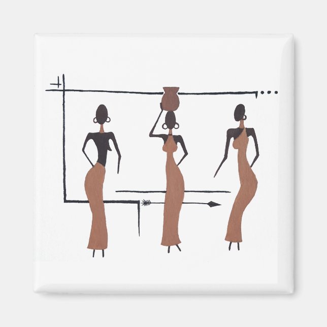 De tre afrikanska systrarna magnet (Framsidan)