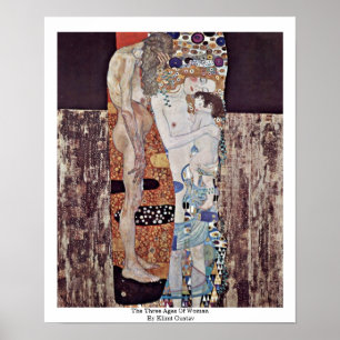 De tre åldrarna av kvinnan av Klimt Gustav Poster