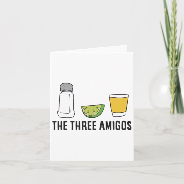 De tre Amigos cinco de Mayo Tequila Salt och Li Kort (Framsida)
