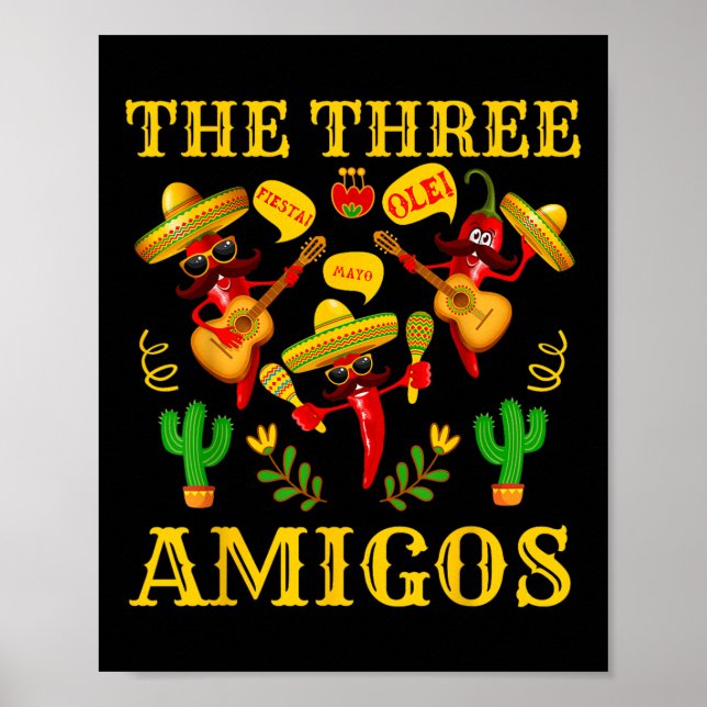 De tre amigos - Funny Chili Cinco De Mayo Poster (Framsidan)