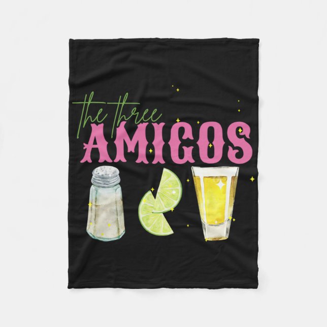 De tre Amigos Lime Salt Tequila Funny Cinco de Fleecefilt (Framsidan)