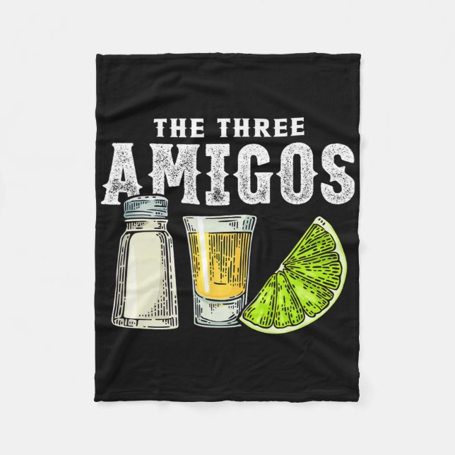 De tre Amigos Lime Salt Tequila Funny Cinco de Fleecefilt (Framsidan)