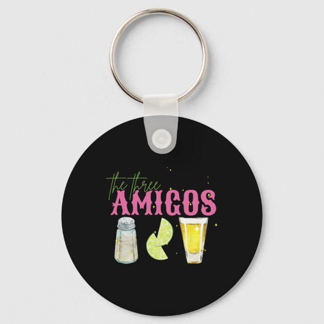 De tre Amigos Lime Salt Tequila Funny Cinco de Nyckelring (Framsida)
