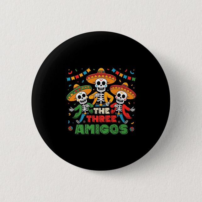 De tre amigos mexikanska cinco de mayo premium  knapp (Framsida)