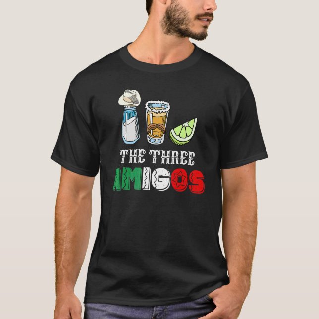 De tre Amigos Salt Tequila & Lime Cinco De M T Shirt (Framsida)