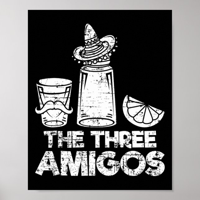 De tre Amigos Shirt Tequila Lime Salt Manar Women Poster (Framsidan)