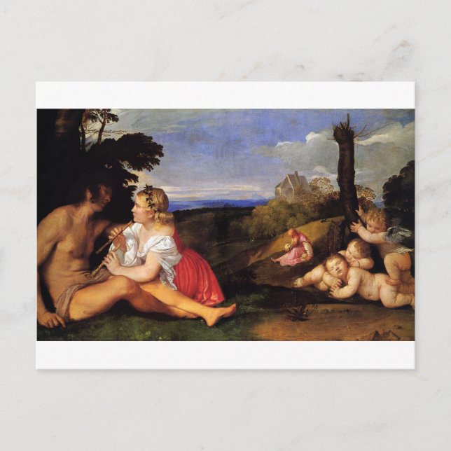 De tre åren av människa efter titian vykort (Framsida)