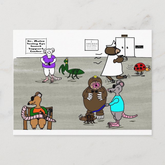 De tre Blinderna möss Vykort (Framsida)