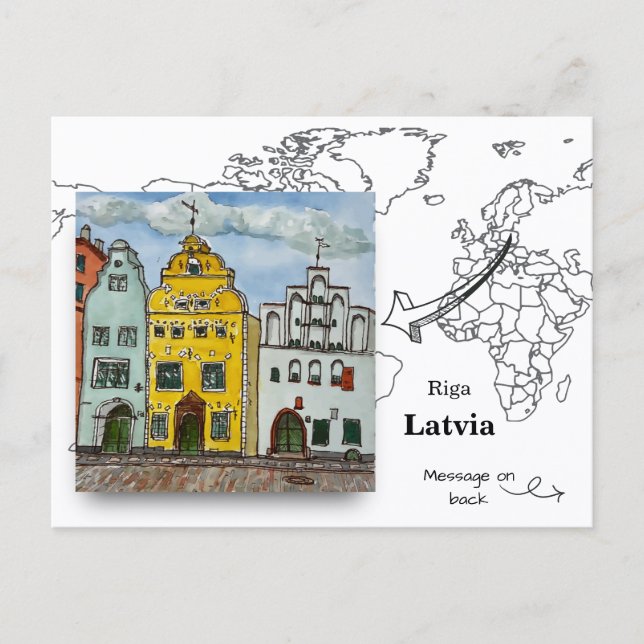 De tre bröderna, Riga Lettland Vykort (Framsida)