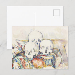 De tre Döskallarna av Paul Cézanne Classic Paintin Vykort