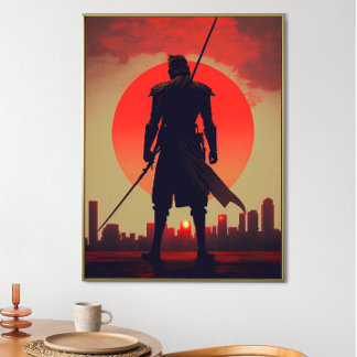 De tre Färgerna Samurai japanska krigare Poster