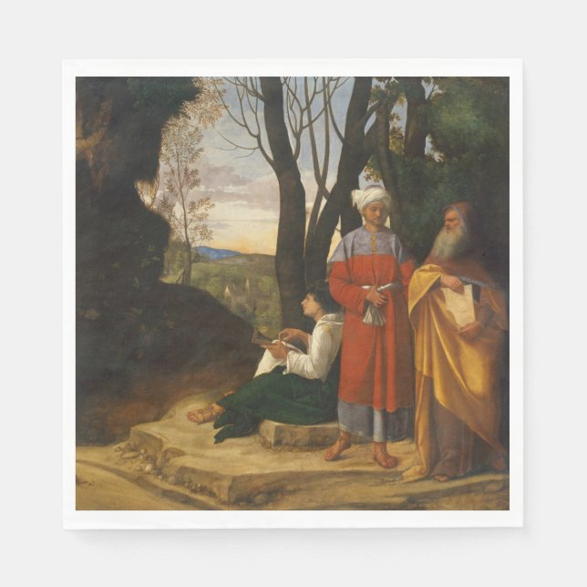 De tre filosoferna (Wise Manar) (av Giorgione) Pappersservett (Framsidan)