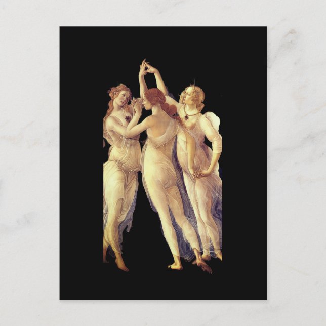 De tre gracerna - detalj, Primavera av Boticelli Vykort (Framsida)