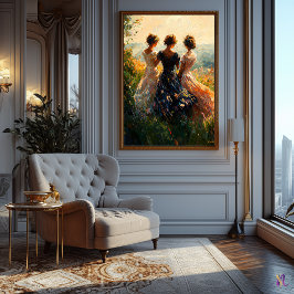 De tre gracerna tolkade i impressionism poster