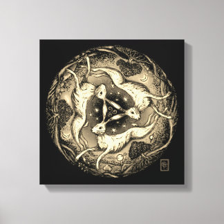 De tre Hares Canvastryck