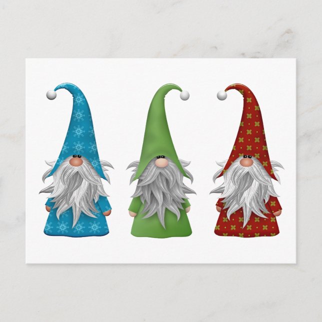 De tre julgnomarnas höjdpunktkort helg vykort (Framsida)