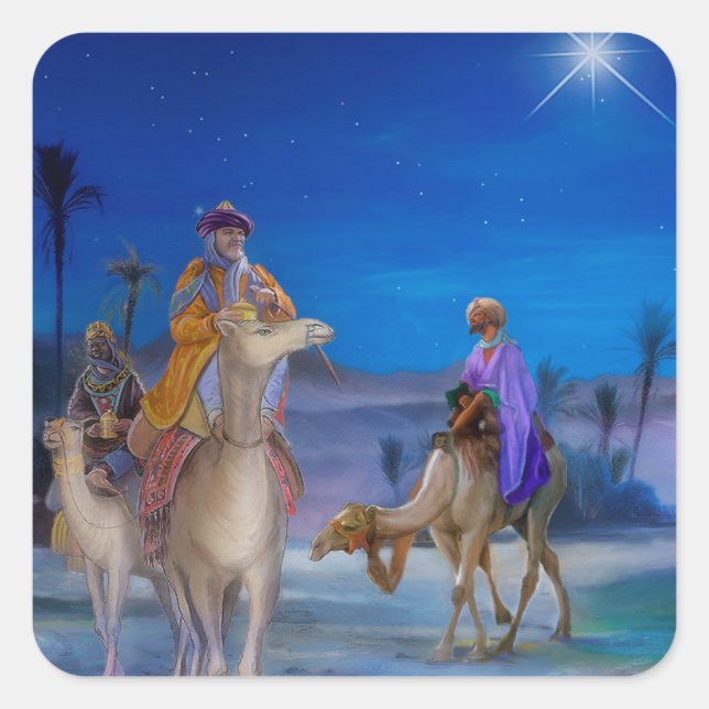 De tre kung fyrkantigt klistermärke (Framsida)