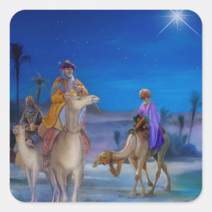 De tre kung fyrkantigt klistermärke
