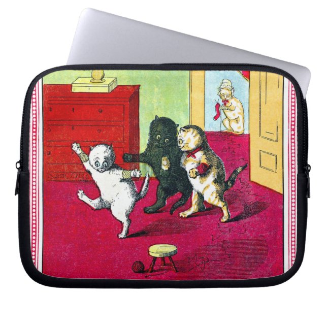 De tre lite kattungarna laptop sleeve (Framsidan)