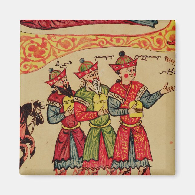 De tre magi, detaljer från Nativiteten Magnet (Framsidan)