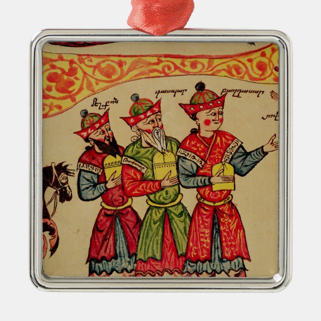 De tre magina, specificerar från nativityen julgransprydnad metall (Framsidan)